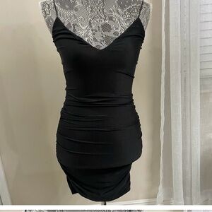 Elegant Black Ruched Dress